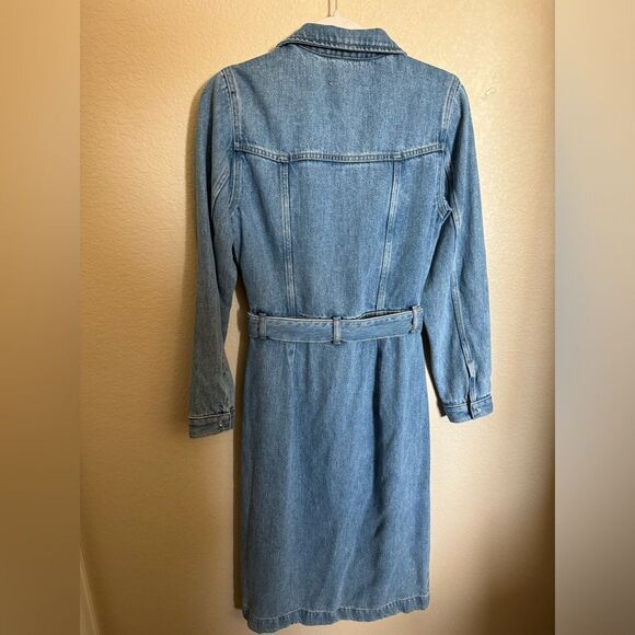 7 for all mankind denim lustre midi dress size small in valentine - Picture 11 of 11